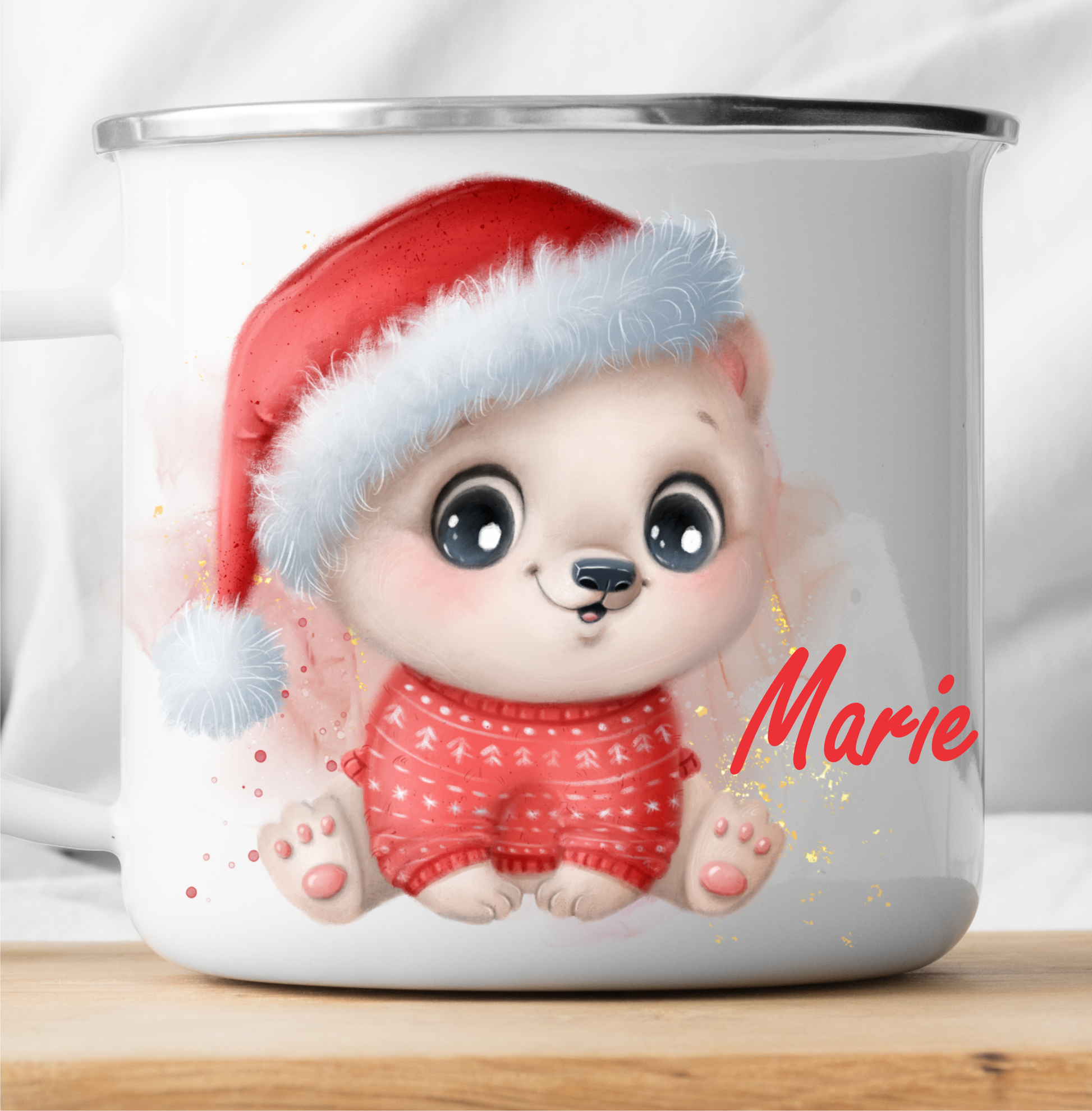 Personalisierte Weihnachtswelpe-Tasse