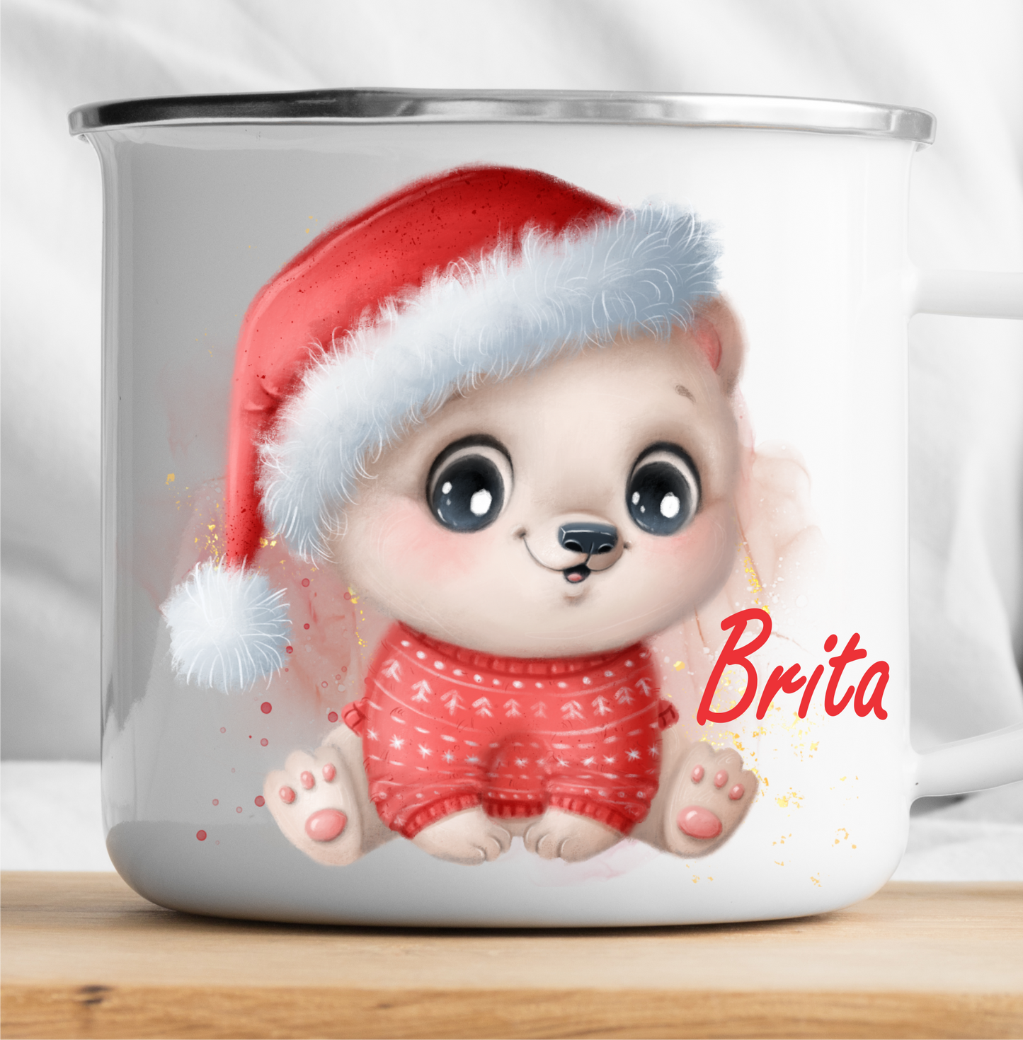 Personalisierte Weihnachtswelpe-Tasse