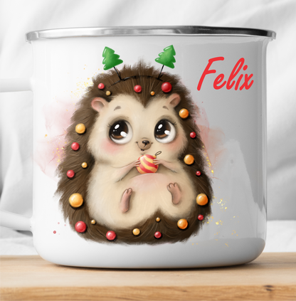 Personalisierte Weihnachtsigel-Tasse