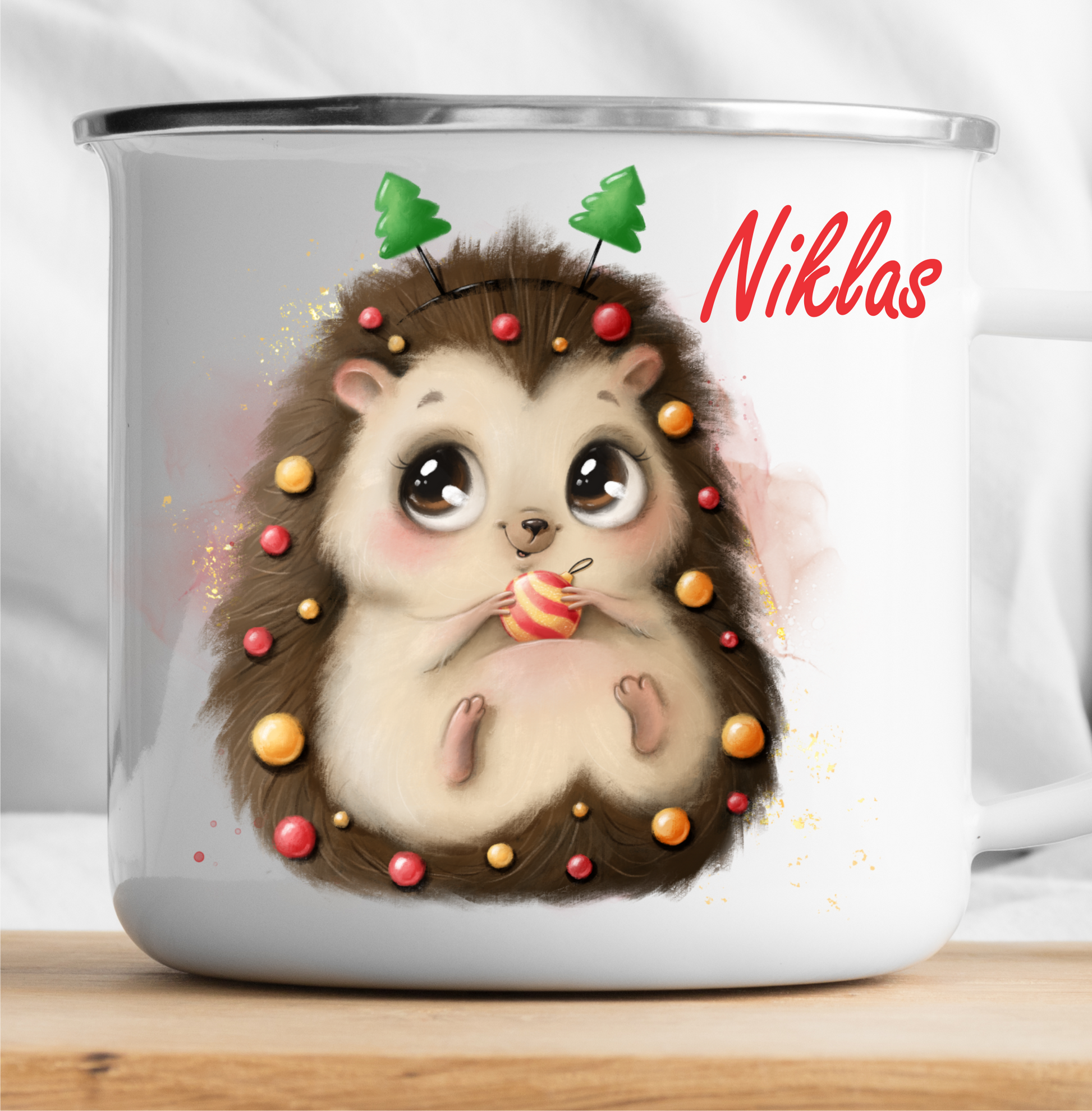 Personalisierte Weihnachtsigel-Tasse