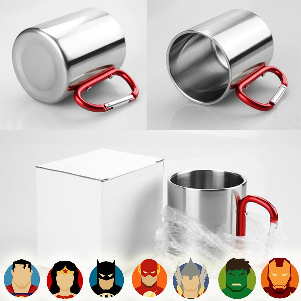 Personalisierte "Superheld" Metallbecher mit Karabinerhaken