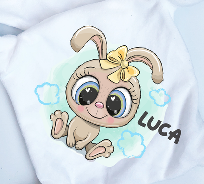 Personalisiertes BABY KUSCHELTIER-Osterhase-Design.