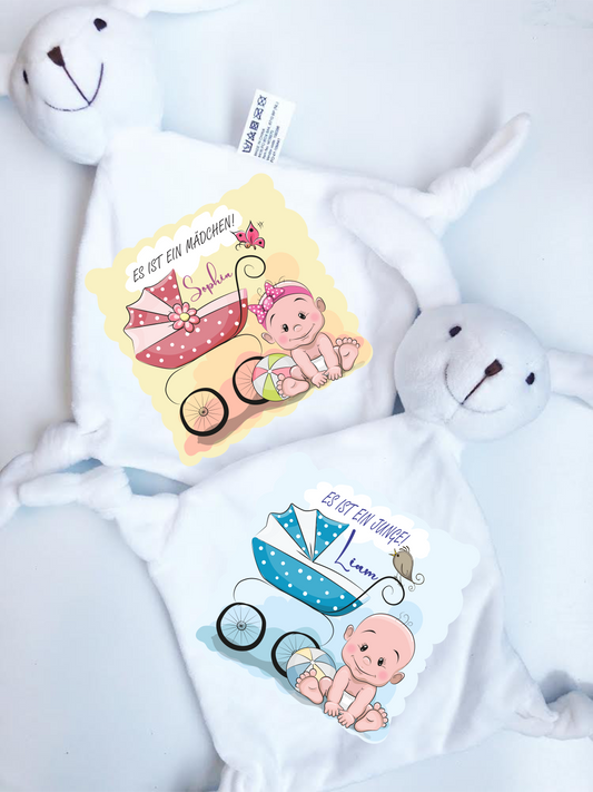 Personalisiertes BABY KUSCHELTIER-ES-IST-Design.