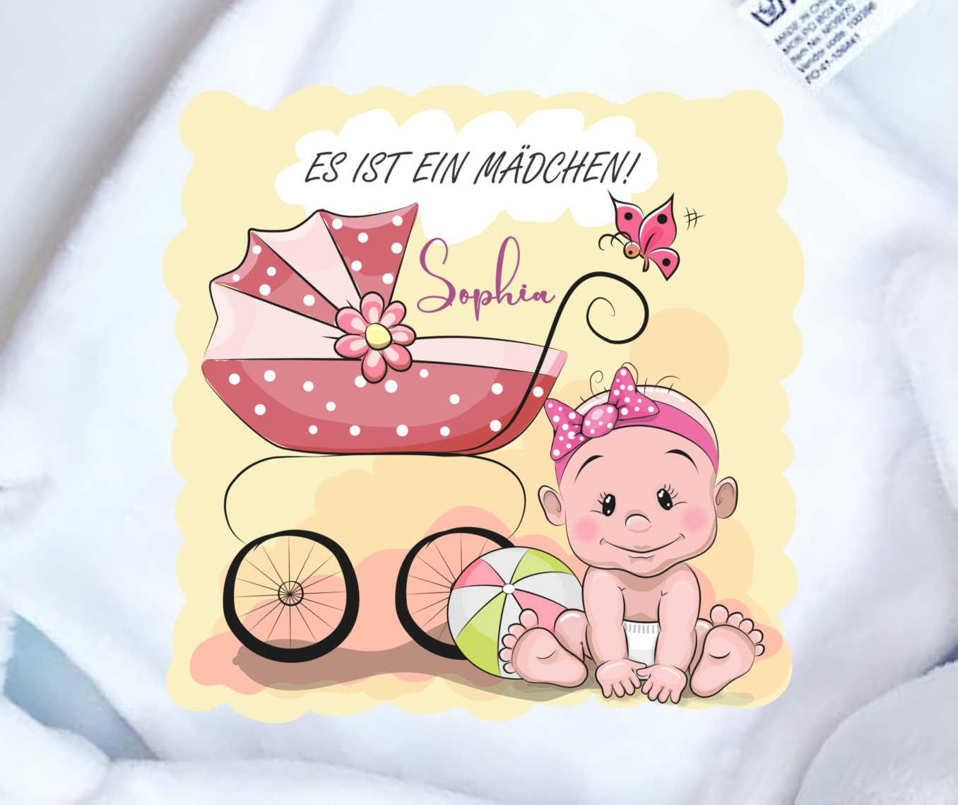 Personalisiertes BABY KUSCHELTIER-ES-IST-Design.