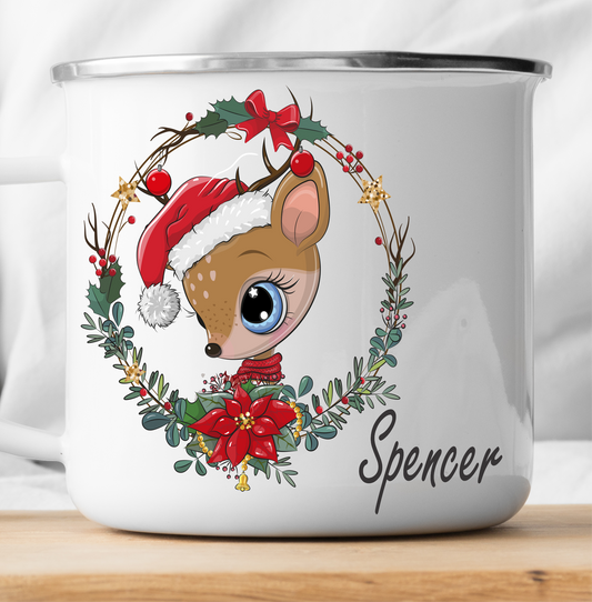 Personalisierte Weihnachts-Hirsch-Becher