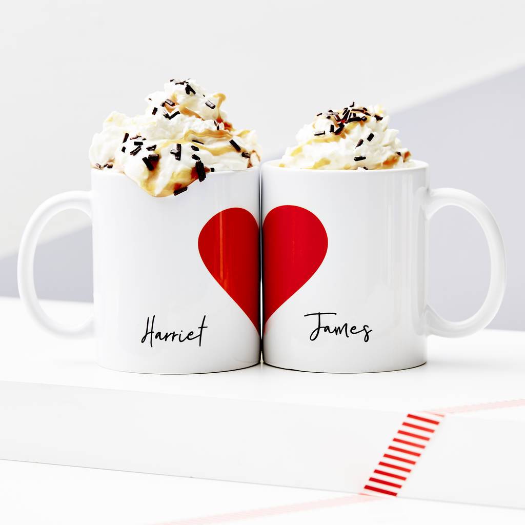 Personalisierte Tasse Herz (2 Tassen)