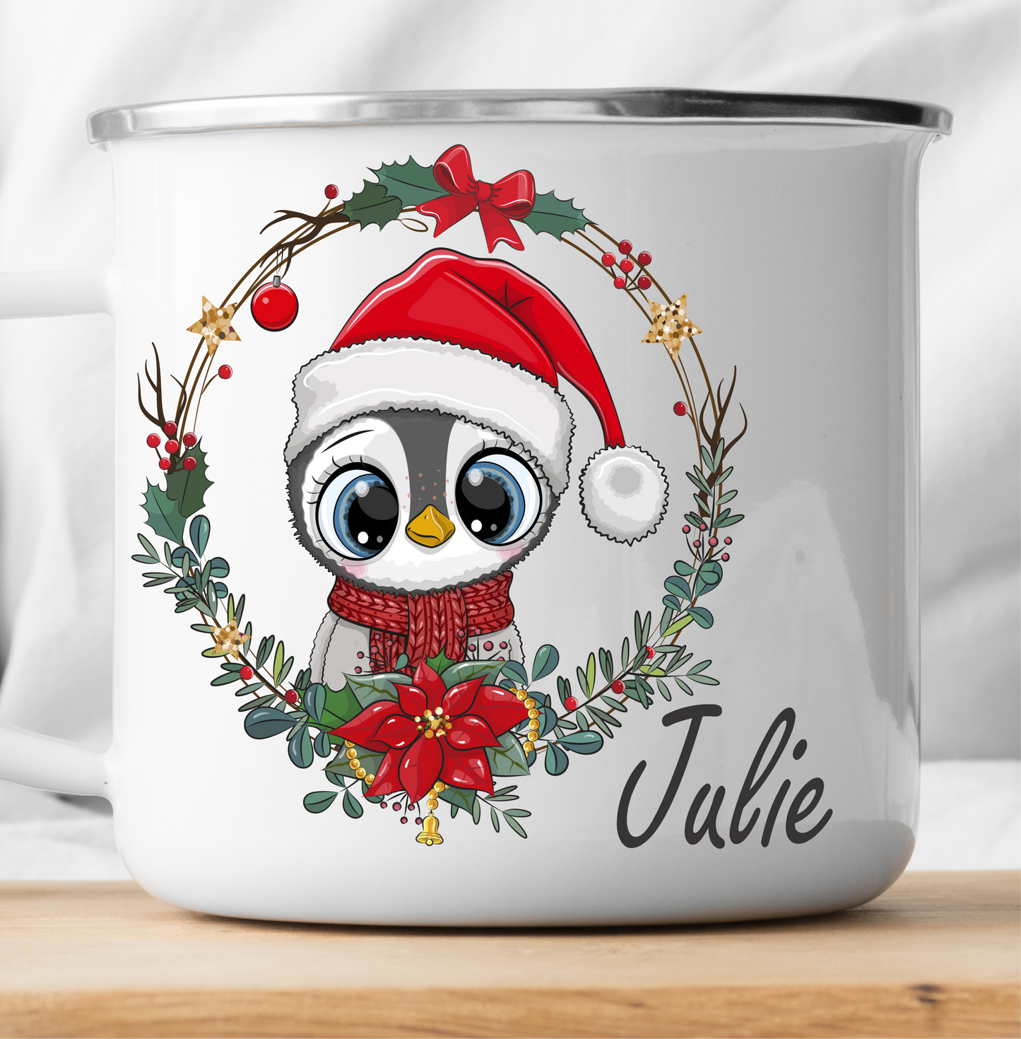 Personalisierte Weihnachtspinguin-Tasse