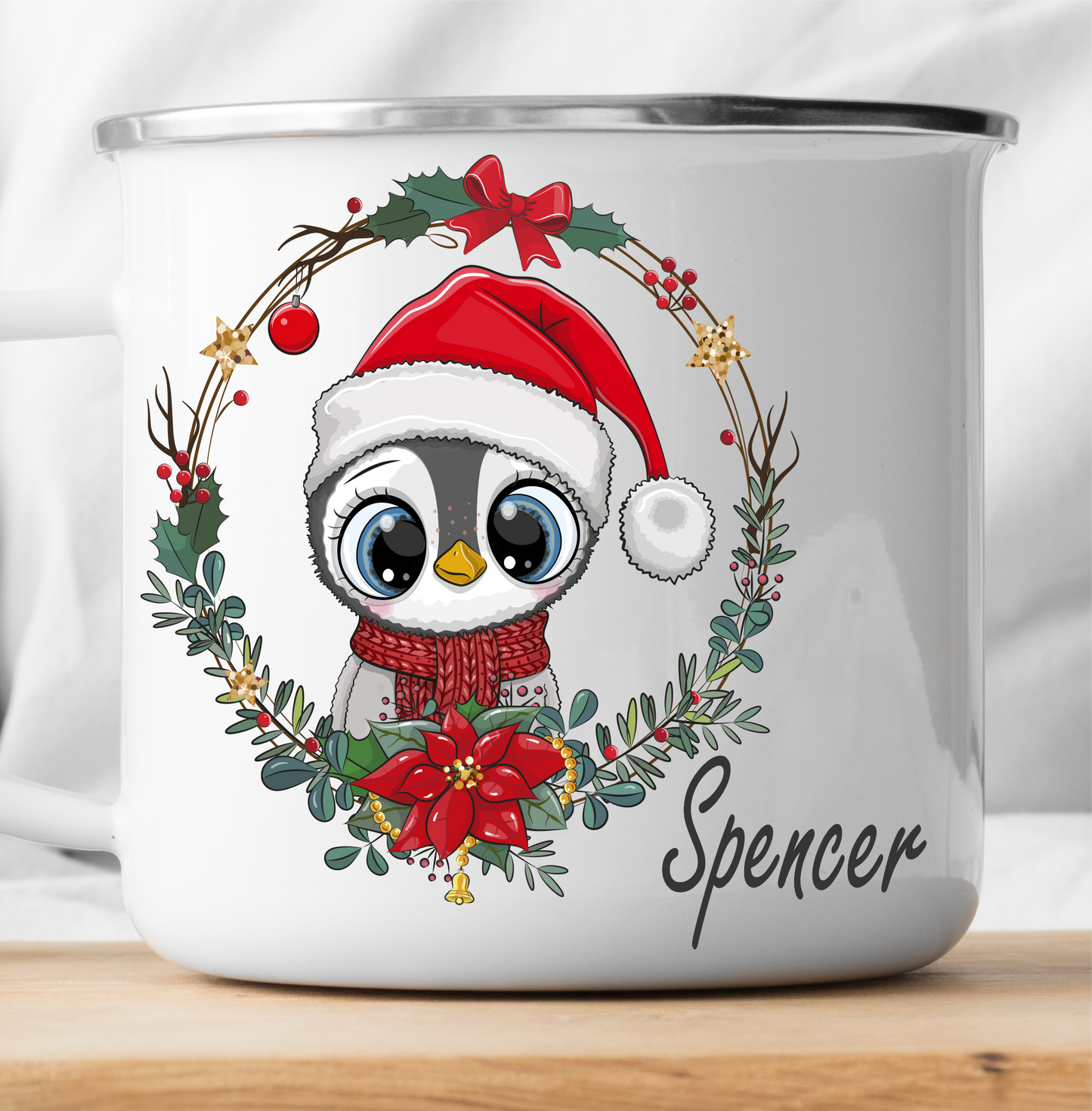 Personalisierte Weihnachtspinguin-Tasse