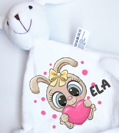 Personalisiertes BABY KUSCHELTIER-Osterhase-Design.